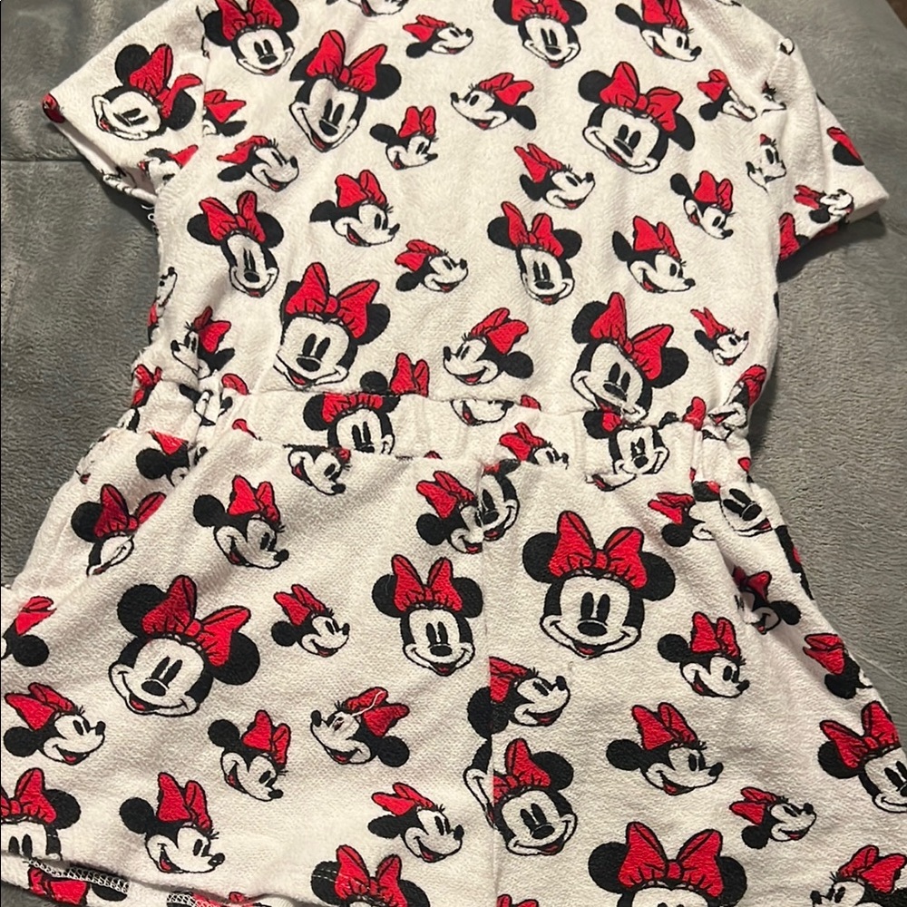 Disney Kids Minnie Mouse Hooded One Piece - White and Red